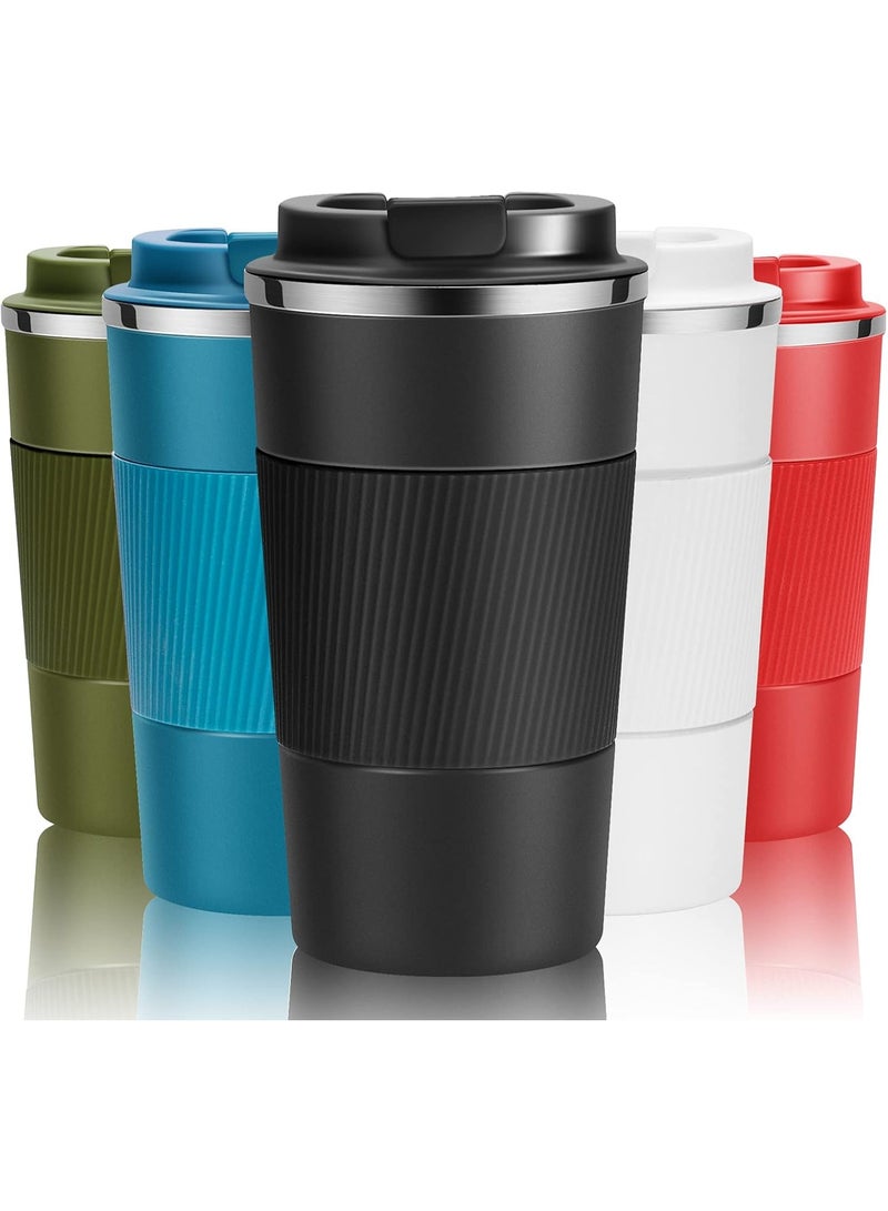 YINJOYI 510ml-18 fl oz Reusable Travel Coffee Mug, Vacuum Insulated Stainless Steel Thermal Coffee Mug for Hot and Cold Drinks Black - Image 1