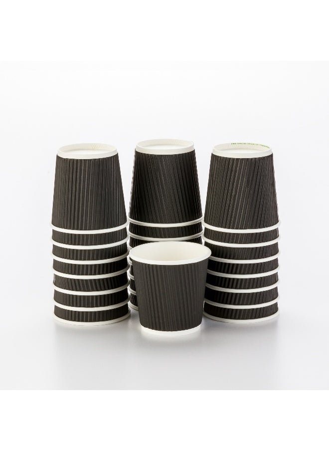 Restaurantware Restaurantware 4 Ounce Disposable Hot Beverage Cups, 500 Count, Ripple Wall Design, No Sleeves Needed, Insulated, Recyclable Eco-Friendly Black Paper, Takeout Coffee, Tumblers Ideal for Cafes  - Image 1