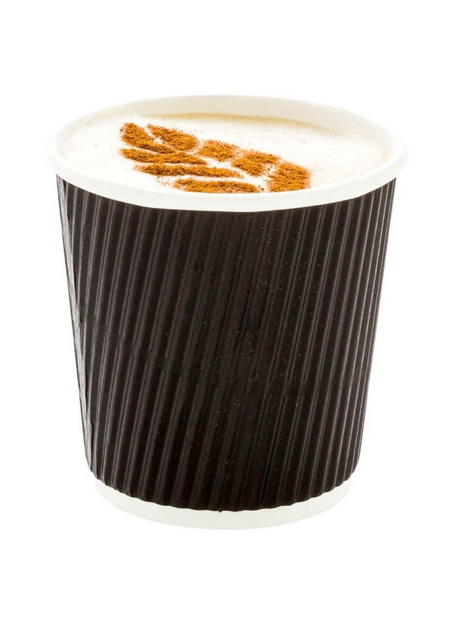 Restaurantware Restaurantware 4 Ounce Disposable Hot Beverage Cups, 500 Count, Ripple Wall Design, No Sleeves Needed, Insulated, Recyclable Eco-Friendly Black Paper, Takeout Coffee, Tumblers Ideal for Cafes  - Image 2