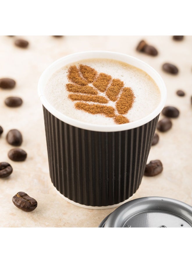 Restaurantware Restaurantware 4 Ounce Disposable Hot Beverage Cups, 500 Count, Ripple Wall Design, No Sleeves Needed, Insulated, Recyclable Eco-Friendly Black Paper, Takeout Coffee, Tumblers Ideal for Cafes  - Image 3