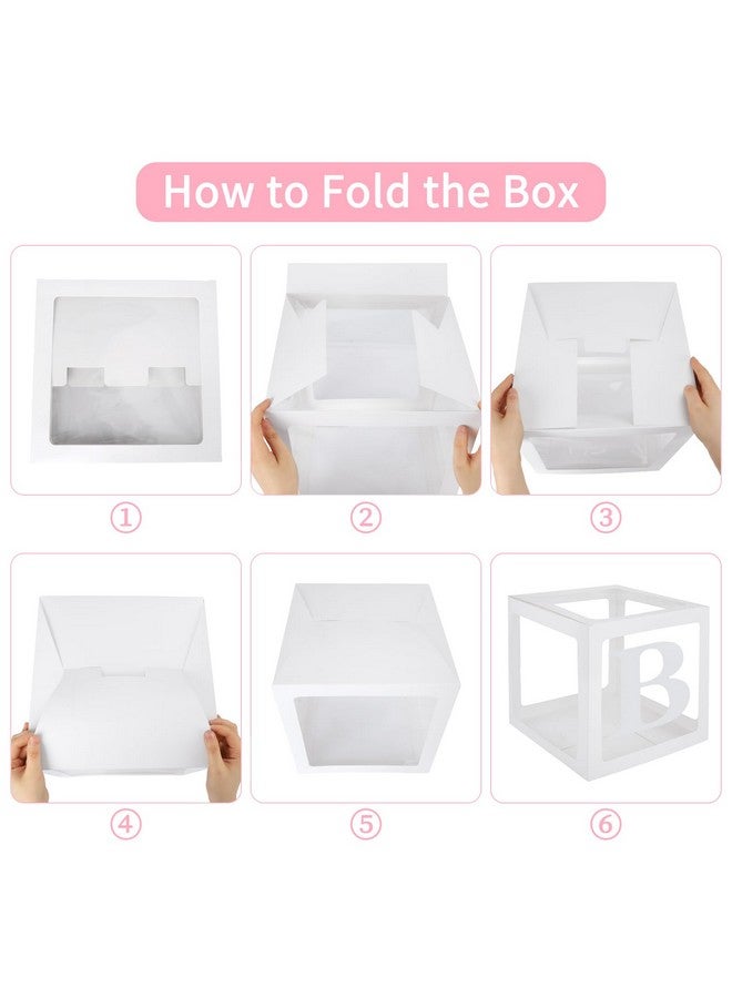 RUBFAC Baby Boxes for Baby Shower Decoration with 8 Letters and 36 Balloons 4pcs Clear Balloon Boxes BABY Blocks for Girls Birthday Party Decorations(Pink) - Image 4