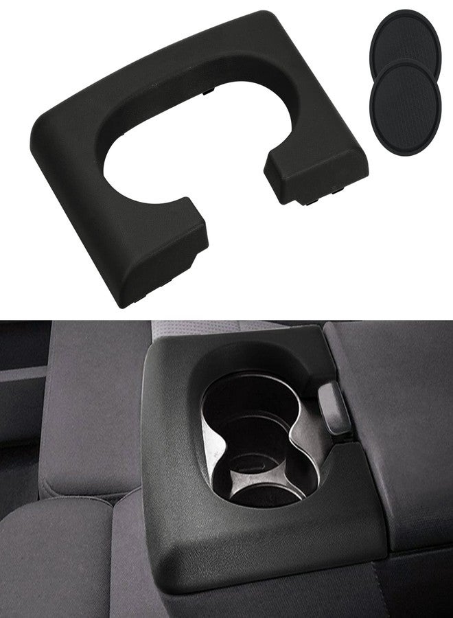 Parfyter Center Console Cup Holder Replacement Pad Black Compatible with Ford F150 2004-2014 Center Console Cup Holder Pad +2PCS Car Coasters - Image 1