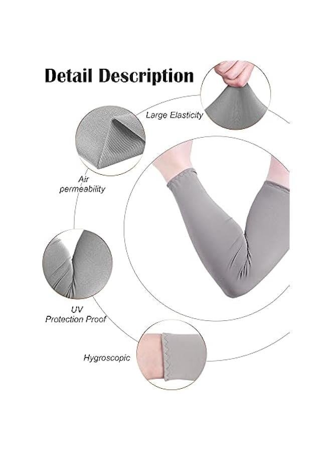 9 Pairs UV Protection Sleeves Cooling Sleeves Long Arm Covers Arm Sleeves for Men and Women - Image 3