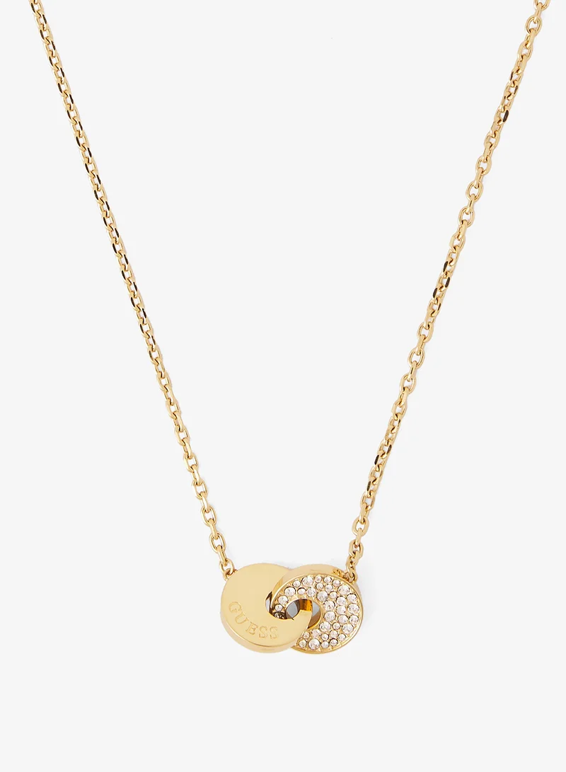 GUESS 16-18 Inch Two Links Pave Necklace