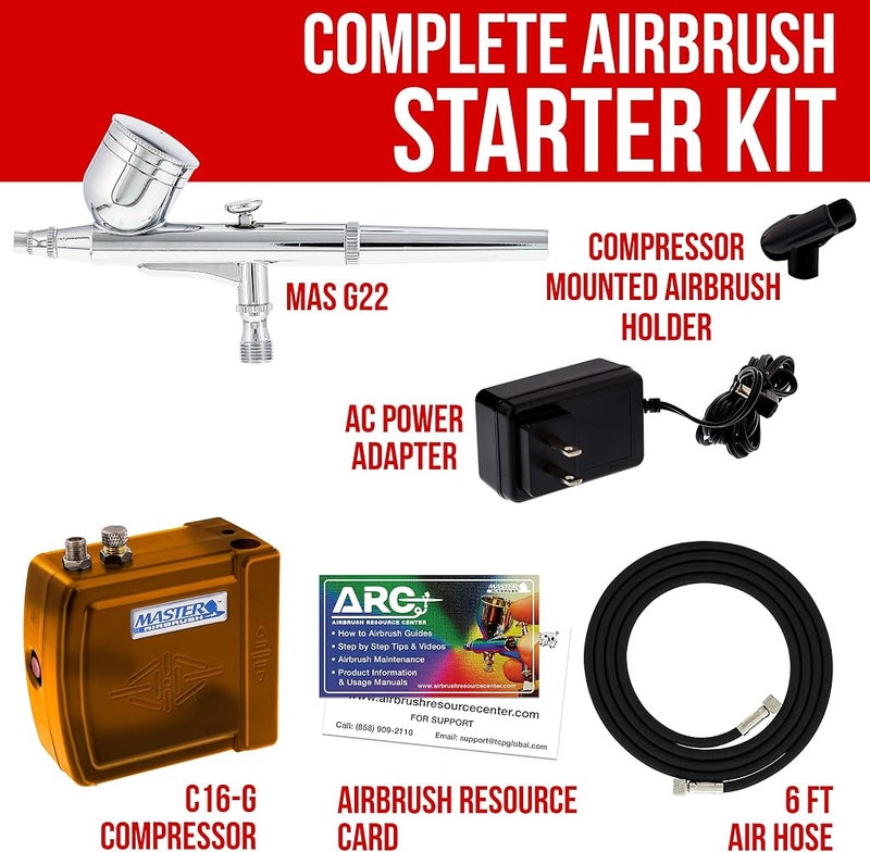 Master Airbrush Multi-Purpose Air Brush Kit with Mini C16-G Air Compressor - Image 2