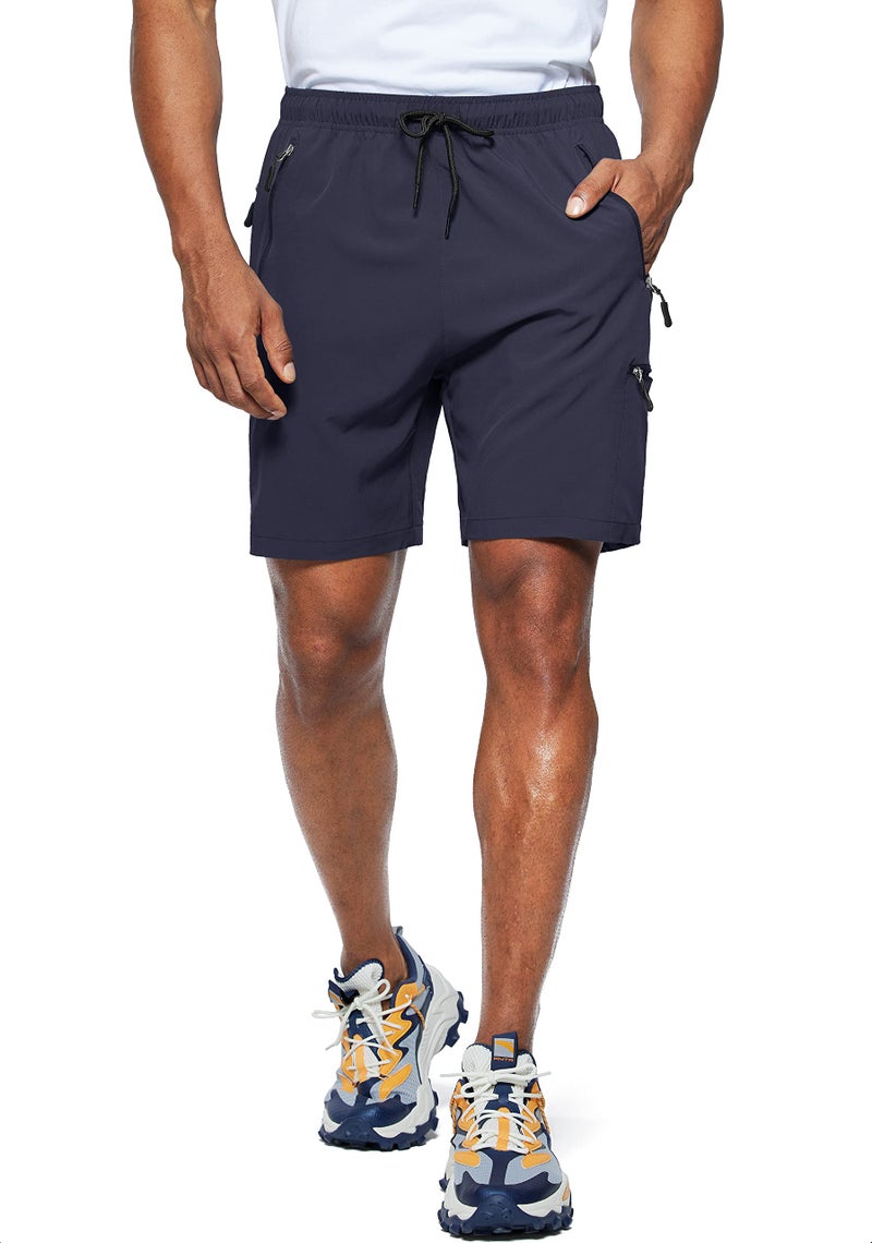 Viodia Men's Hiking Cargo Shorts Stretch Quick Dry Lightweight Workout Shorts for Men Casual Fishing Athletic Shorts with Pockets Navy - Image 2
