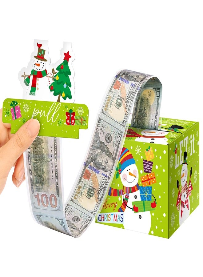 XiaosRen Christmas Surprise Money Box for Cash Gift, Merry Christmas Money Gift Box with Card and Cash Holder for Kids Adults, DIY Fun Holiday, Includes 50Pcs Transparent Bag (Green) - Image 1