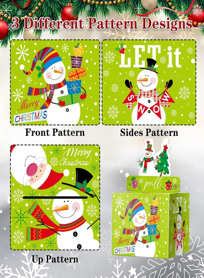 XiaosRen Christmas Surprise Money Box for Cash Gift, Merry Christmas Money Gift Box with Card and Cash Holder for Kids Adults, DIY Fun Holiday, Includes 50Pcs Transparent Bag (Green) - Image 3