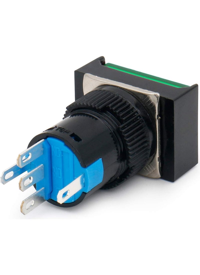 Momentum - D16 Illuminated Push Button 24V Spring Loaded 1co Square Green MBT-27331 - Image 1