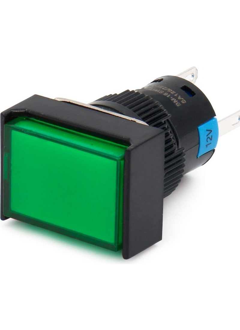 Momentum - D16 Illuminated Push Button 24V Spring Loaded 1co Square Green MBT-27331 - Image 1