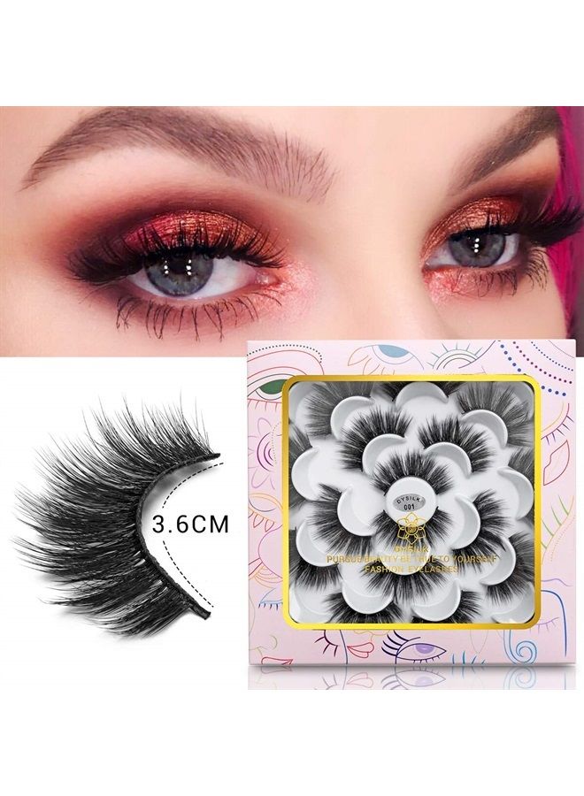 DYSILK False Eyelashes -10 Pairs 6D 18mm Faux Lashes Pack - Lashes Mink Long Natural Look Reusable Fake Eyelashes Wispy Fluffy Cat Eye Soft - Image 3