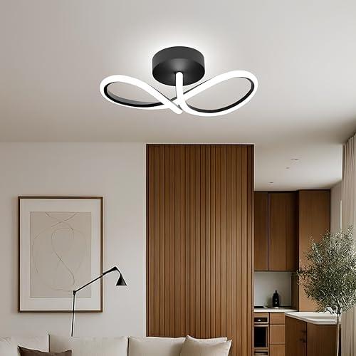 Binyamin Ceiling Light Surface Mount for Entrance Lobby, 50W Surface Ceiling LED Light, LED Light for Living Room Ceiling, 3 Colour Black Flush, Anti-Glare LED Lights for Room (Infinity) - Image 1