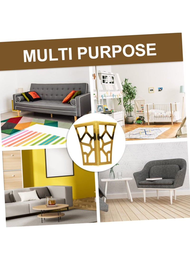 Iron Sofa Legs, 4pcs Metal Dresser Gold Table Legs Coffe Table Legs Metal Legs Dresser Feet Table Cabinet Cupboard Feet Golden Couch Feet Stool Legs Metal Legs for Furniture 2 in 1 - Image 4