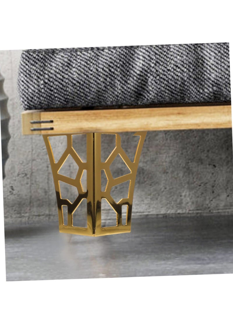 Iron Sofa Legs, 4pcs Metal Dresser Gold Table Legs Coffe Table Legs Metal Legs Dresser Feet Table Cabinet Cupboard Feet Golden Couch Feet Stool Legs Metal Legs for Furniture 2 in 1 - Image 3