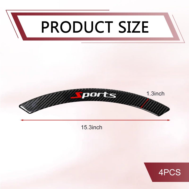 Opuweiy Car Fender Protector, 2PCS Carbon Fiber Wheel Arch Protective Stickers, Universal Self-Adhesive Automobile Wheel Arch Decorative Strips for Anti-Scuff (Black #Sport) - Image 2