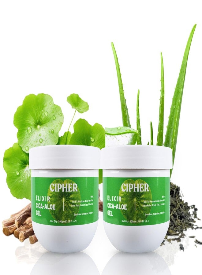 CIPHER Elixir Cica - Pure Aloe Vera Gel for Women 400ml | Aloe Vera Gel for Face and Hair | Face Gel for Glowing Skin | Aloe Vera Moisturizer | Natural Skin Care Gel (200 ml (Pack of 2)) - Image 1