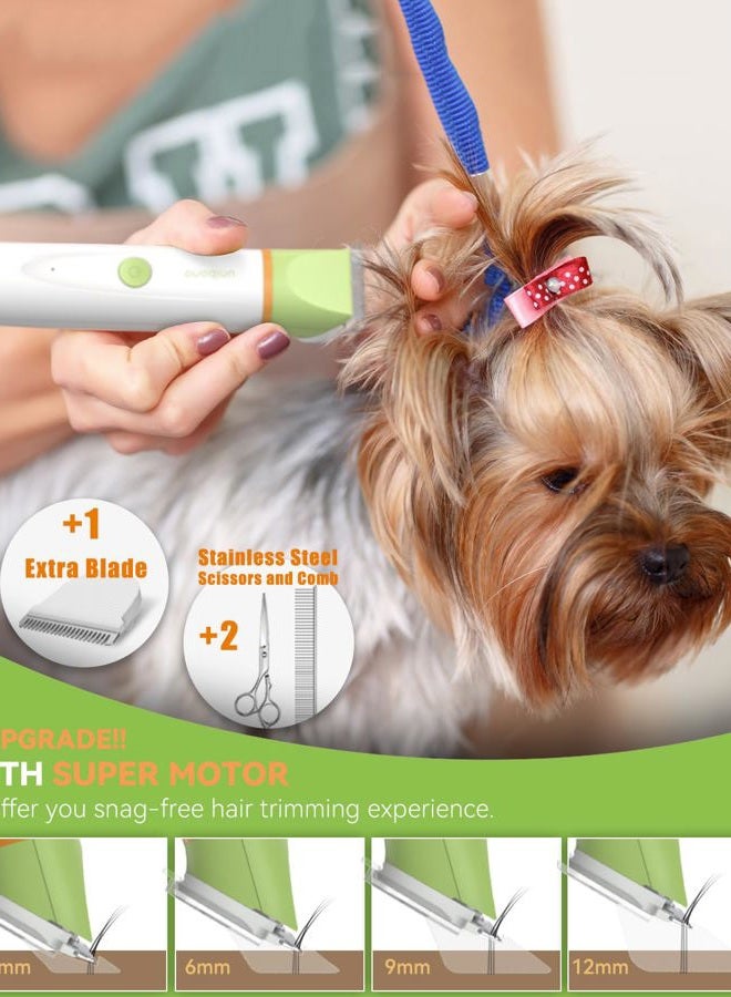 unibono Dog Grooming Kit with Paw Trimmer, All-in-One Low Noise Electric Rechargeable Cordless Small Quiet Pet Clippers Foot Dog Hair Shaver with Stainless Steel Scissors and Comb for Dogs Cats at Home  - Image 5
