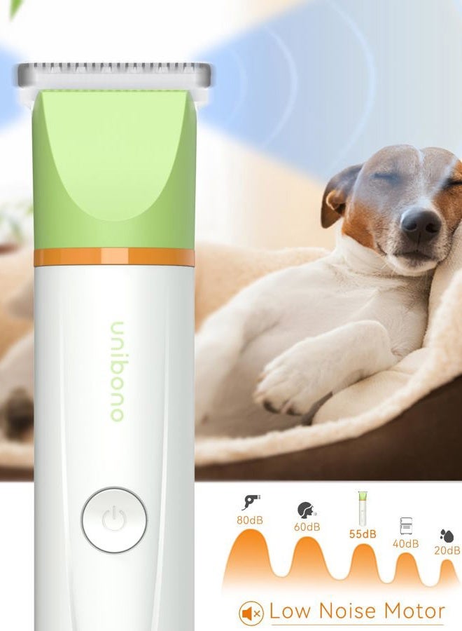 unibono Dog Grooming Kit with Paw Trimmer, All-in-One Low Noise Electric Rechargeable Cordless Small Quiet Pet Clippers Foot Dog Hair Shaver with Stainless Steel Scissors and Comb for Dogs Cats at Home  - Image 4