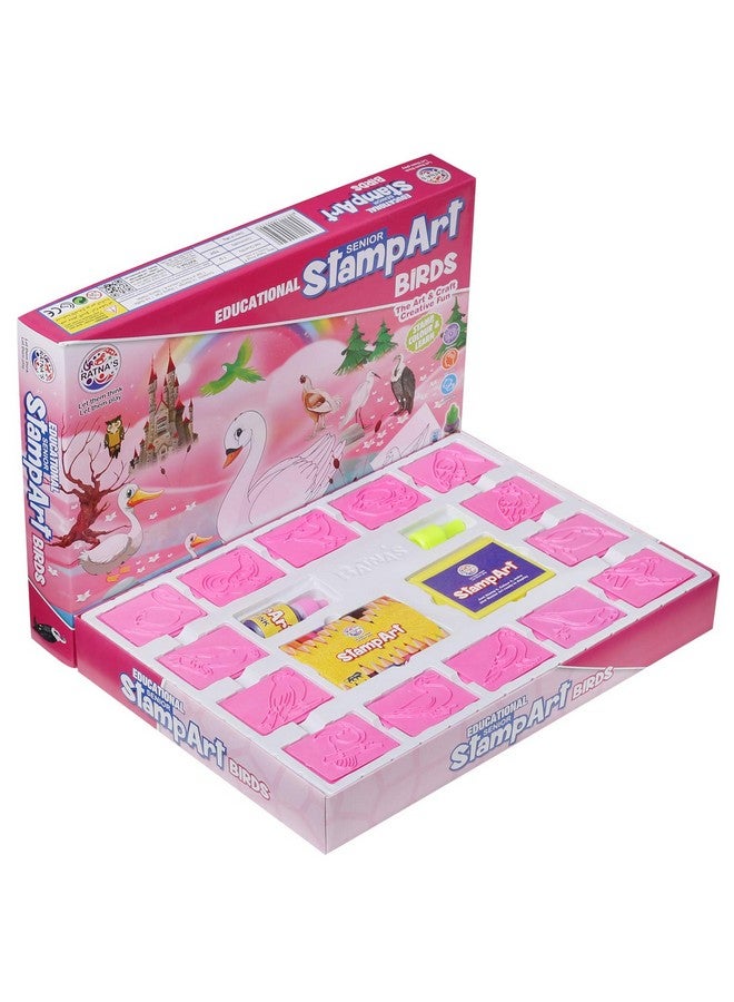 Ratna's Educational Art & Craft Stamp Art Bird Big with 12 Different Stamps for Kids Ages 3+ - Image 2
