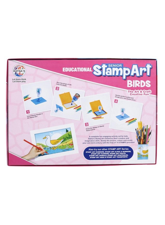 Ratna's Educational Art & Craft Stamp Art Bird Big with 12 Different Stamps for Kids Ages 3+ - Image 5