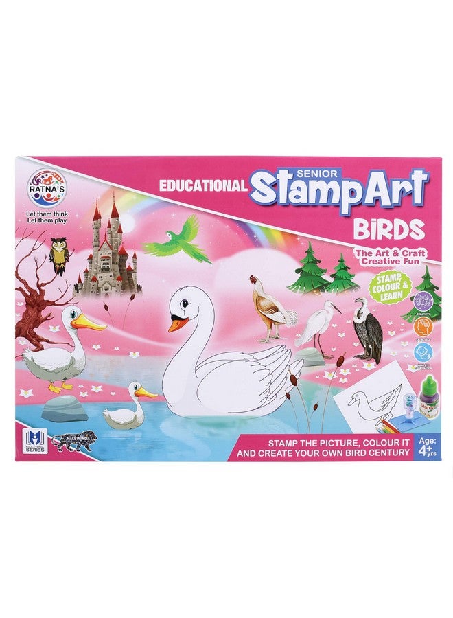Ratna's Educational Art & Craft Stamp Art Bird Big with 12 Different Stamps for Kids Ages 3+ - Image 4