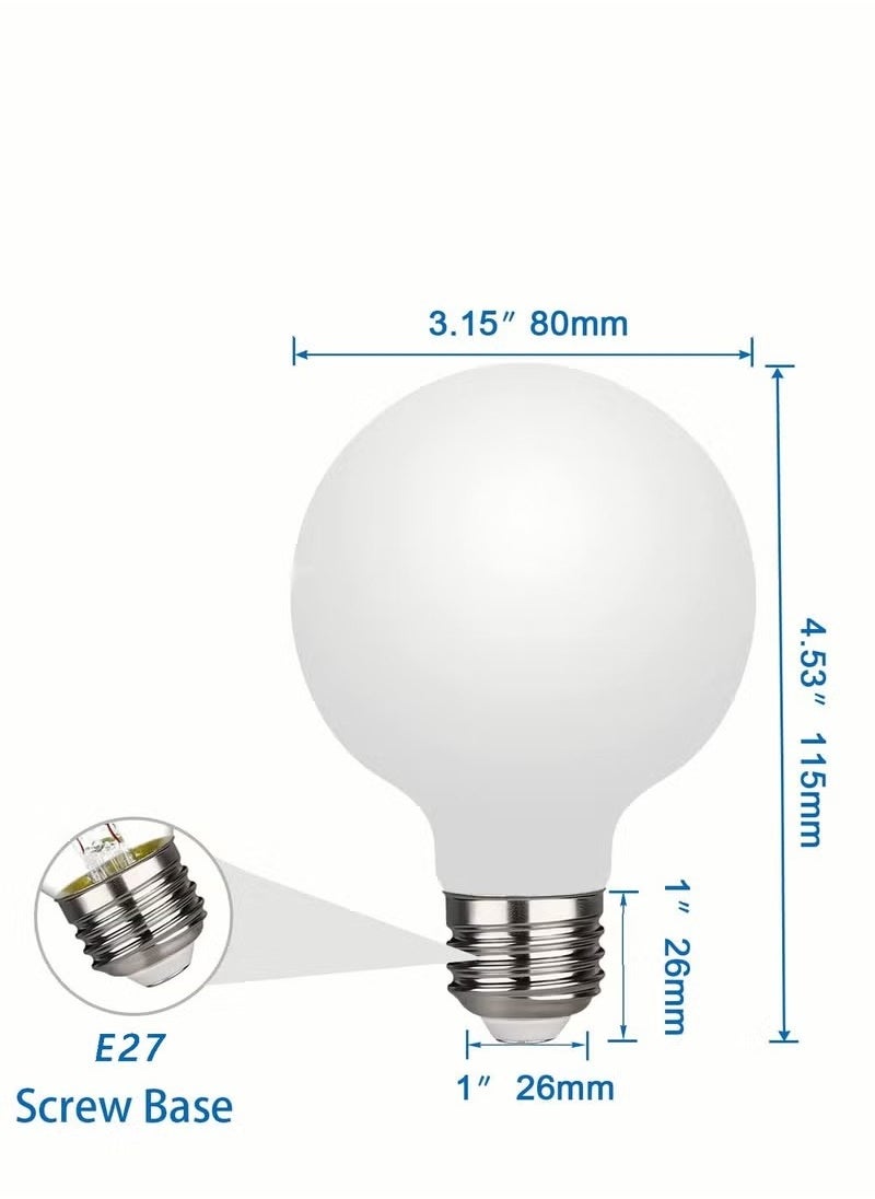 Beauenty - 7W LED G80 Edison Light Bulb Soft White 3000K 450lm E27 Medium Base Milky Glass Finishing Perfect for Vanity Makeup Mirror Droplight Floor lamp - Image 1