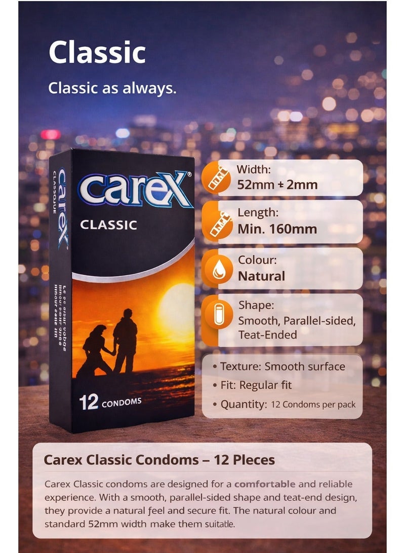 careX Pack Of 12 Boxes Carex Classic Condoms - Image 4
