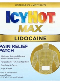 Icy Hot Max Lidocaine Pain Relief Patch 5 Patches 