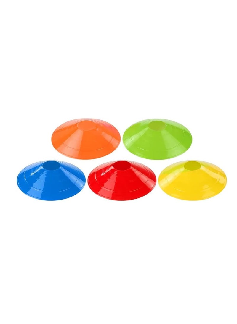 SportQ - SportQ 50 Piece Agility Disc Cone Set - Space Training Multi-Sport Cone with Plastic Stand - Football - Small Disc Training - Small Training Cone - Image 1