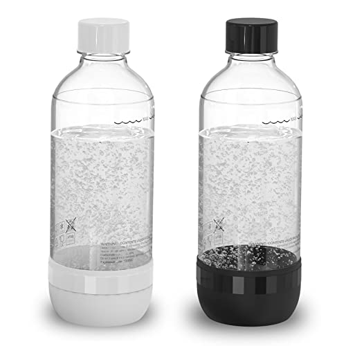 pinci Soda Bottle, Suitable for Carbonated Water and Sparkling Water, BPA Free, Reusable and Filled Food Grade PET Plastic Made Soda Water Bottle (2 Pack, 1 Liter) - Image 1