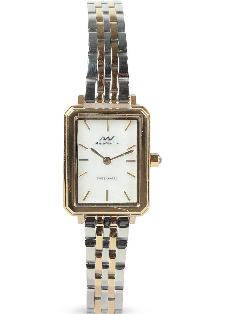 Marreo Valentino Women's Gold/Silver Wrist Watch with White Dial