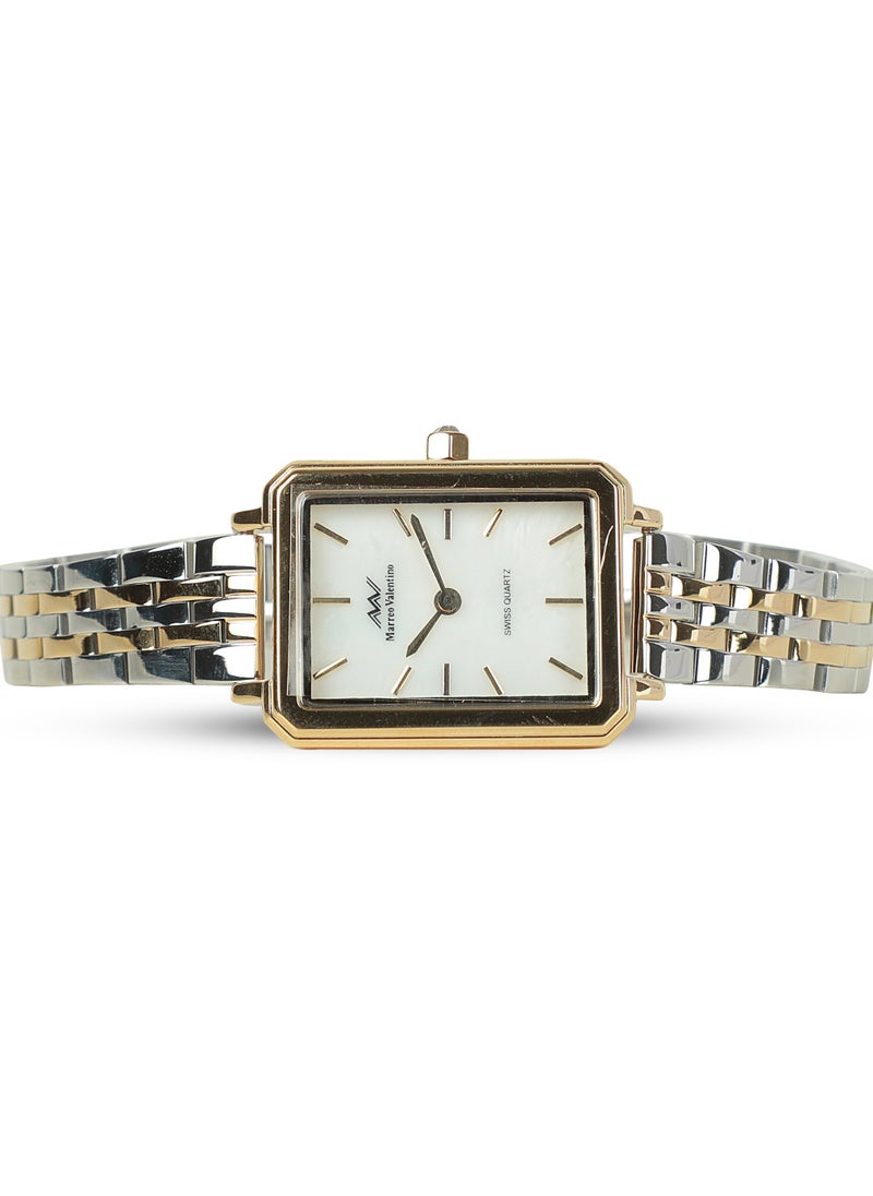 Marreo Valentino Women's Gold/Silver Wrist Watch with White Dial - pzsku/ZAE385B884DE5FF996963Z/45/_/1735919003/003a1a6d-9c91-47d4-ae39-d73f5a6b4586