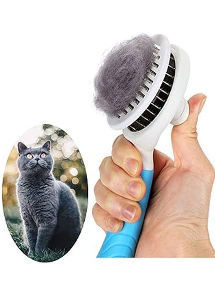 عام فرشاة العناية بالحيوانات الأليفة، فرشاة تنظيف ذاتي للقطط والكلاب، أداة فرشاة عناية بالحيوانات الأليفة تزيل بلطف الشعر المتساقط والطبقة التحتية، الفرو المتشابك وفرشاة لتحسين عملية التخلص من الشعر الزائد (محدثة). - Image 1