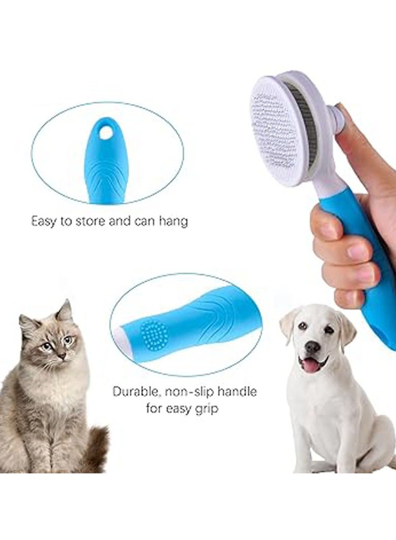 عام فرشاة العناية بالحيوانات الأليفة، فرشاة تنظيف ذاتي للقطط والكلاب، أداة فرشاة عناية بالحيوانات الأليفة تزيل بلطف الشعر المتساقط والطبقة التحتية، الفرو المتشابك وفرشاة لتحسين عملية التخلص من الشعر الزائد (محدثة). - Image 4