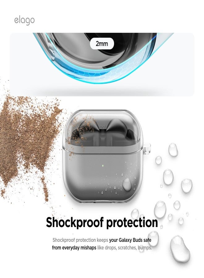 elago Compatible with Samsung Galaxy Buds 3 Pro & 3 & 3 FE Case, Clear Case with Carabiner, Premium TPU Cover, Wireless Charging, Headphone Accessories, for Men, for Women (Clear) - Image 4
