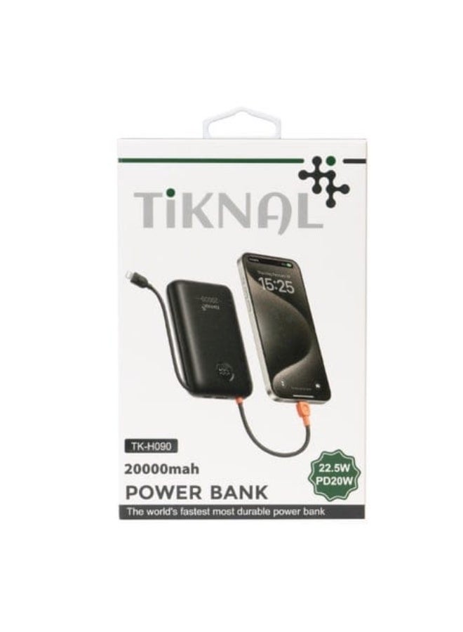 Tiknal TK-H090 High-Capacity 20000mAh Power Bank with 20W PD Fast Output - Image 4
