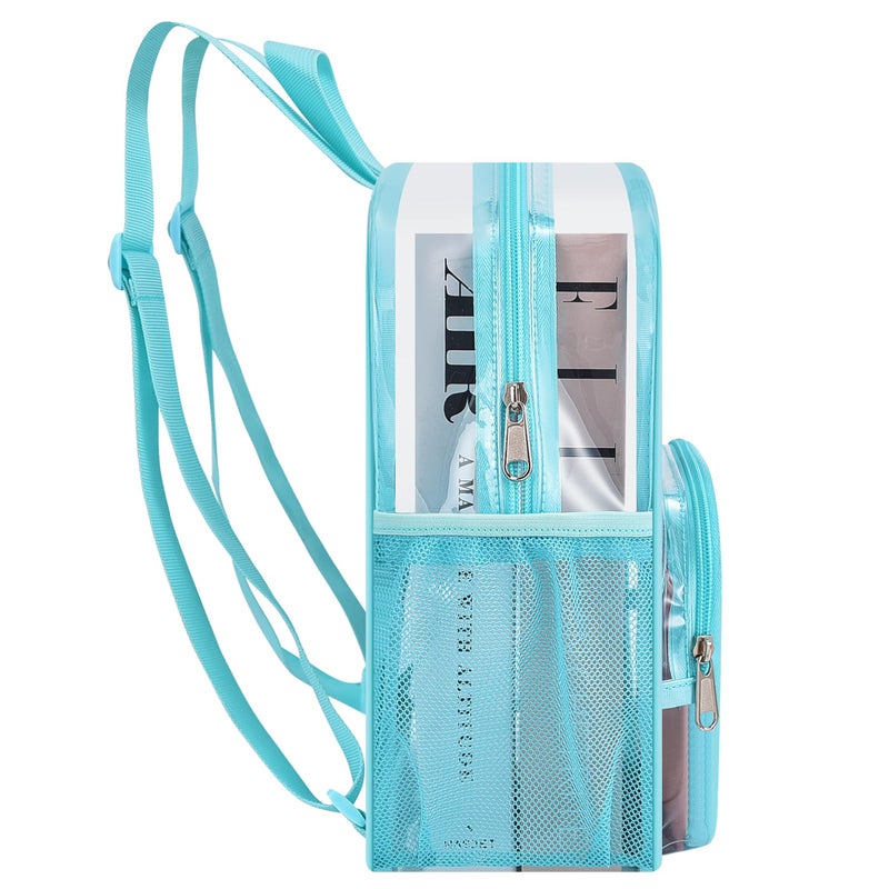 Busiuw Clear Backpack for Stadium Events 12x12x6 with Front Pocket for Concert Sport Fashion Women Backpack Events Work Travel(Aqua) - Image 4