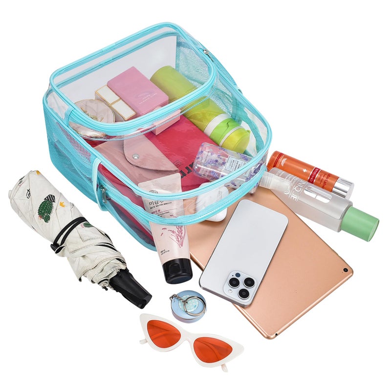 Busiuw Clear Backpack for Stadium Events 12x12x6 with Front Pocket for Concert Sport Fashion Women Backpack Events Work Travel(Aqua) - Image 3
