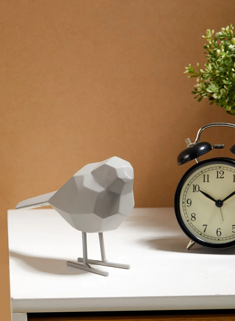 present time Warm Grey Bird Statue