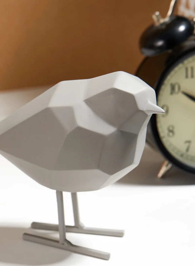 present time Warm Grey Bird Statue