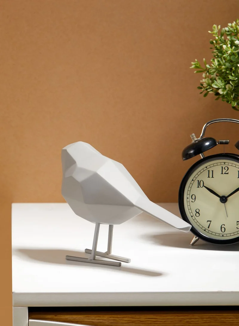 present time Warm Grey Bird Statue