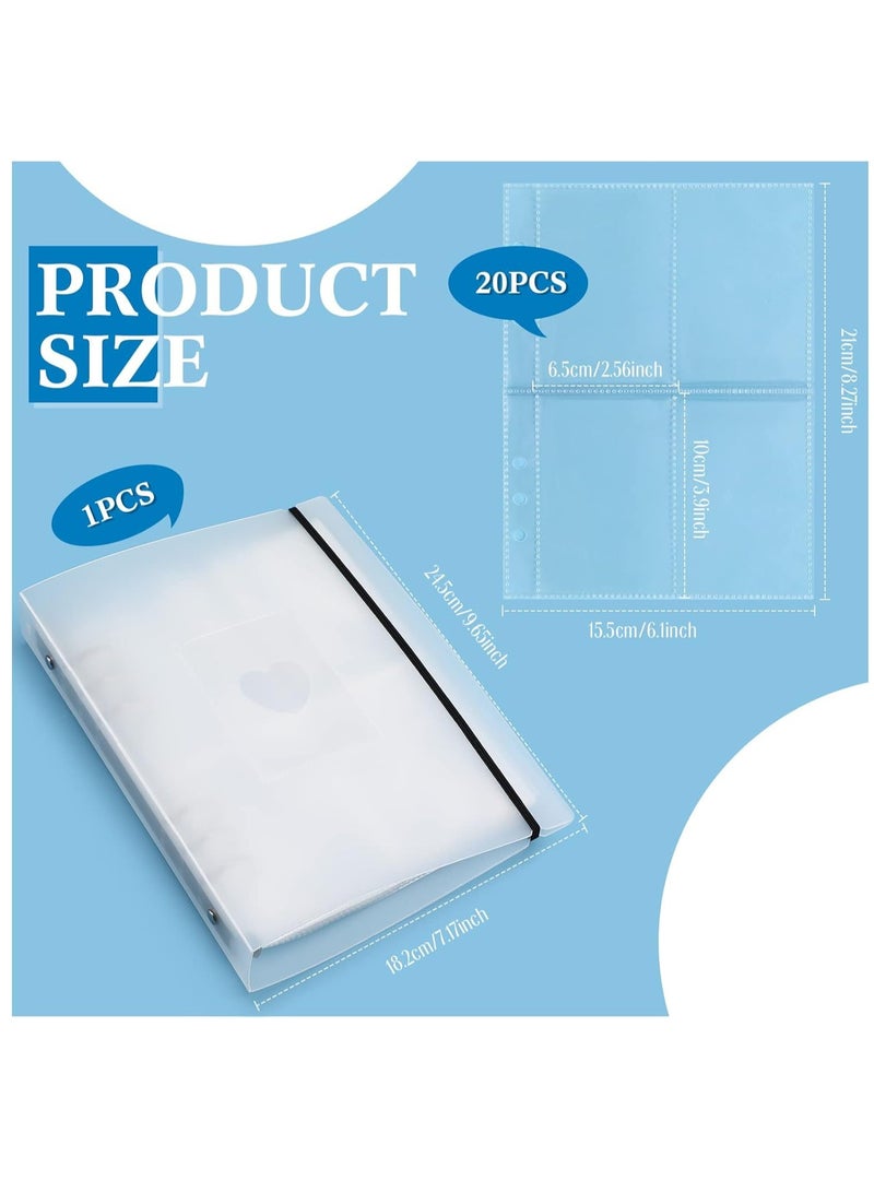 Mini Photo Al with 20 Pcs Inner 6 Ring Photocard Binder A5 Kpop Photocard Holder Book Photo Card Holders Photo Al Folder Clear Photocard Sleeves for Business Card or Picture (4 Photo Style)  - Image 2