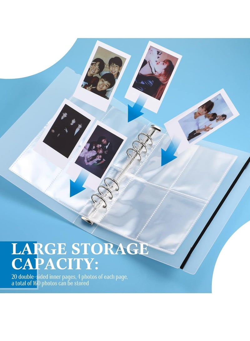 Mini Photo Al with 20 Pcs Inner 6 Ring Photocard Binder A5 Kpop Photocard Holder Book Photo Card Holders Photo Al Folder Clear Photocard Sleeves for Business Card or Picture (4 Photo Style)  - Image 5