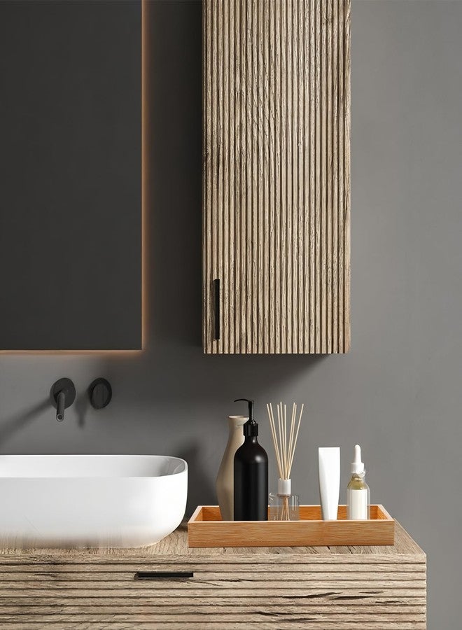 Enjamyo Bamboo Tea Serving Tray,3 Pcs Bamboo Serving Trays,Small Vanity Tray for Toilet Tank and Bathroom Counter Top,Pallet Trays for Food Coffee Candles Home Kitchen Decor, 11 x 4 Inch - Image 5