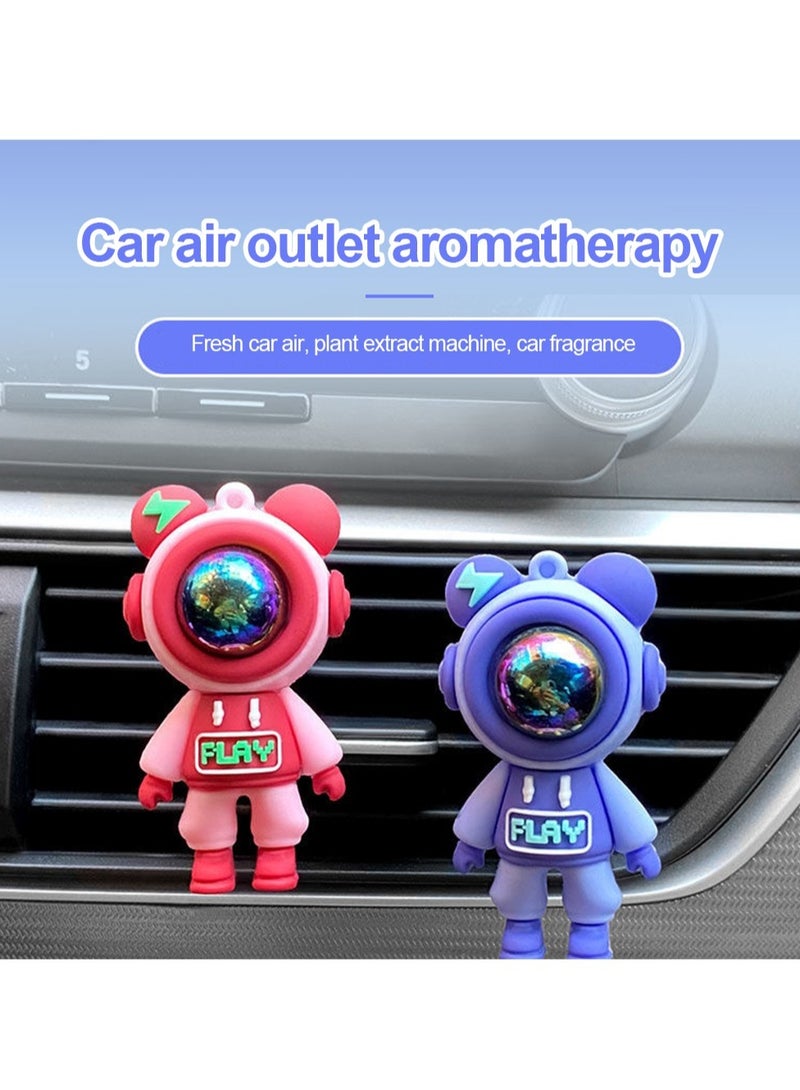 AROAQ Car Air Freshener, Car Air Outlet Perfume Clip, Long Lasting Aromatherapy Car Fragrance Diffuser, Cartoon Astronaut Air Freshener For Fragrance And Interior Decoration, (1pc, Purple) - Image 3
