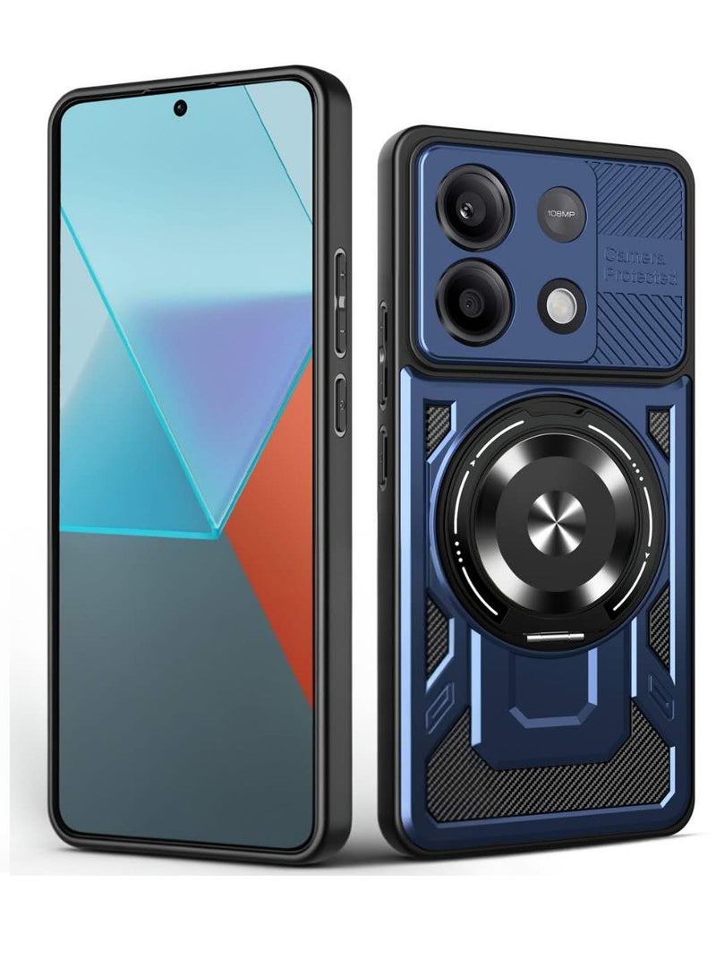 جراب وغطاء حماية مقاوم للصدمات وحمايه للكاميرا ومتوافق مع Redmi Note 13 4G (ازرق)