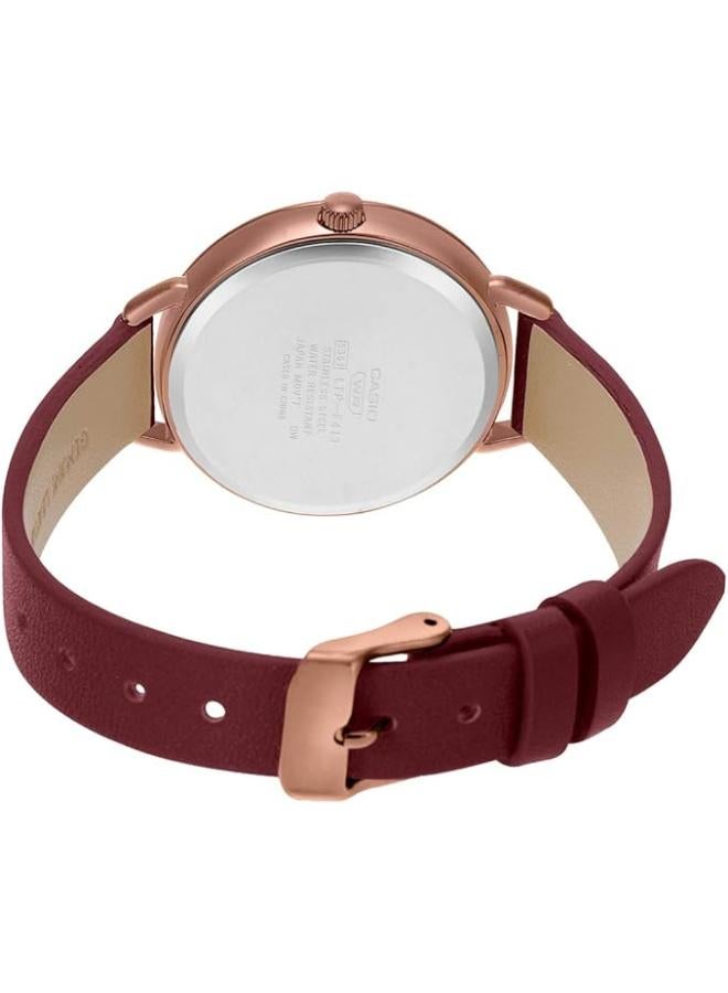 Casio Watch for Women LTP-E413RL-5ADF Analog Leather Band Brown - Image 2