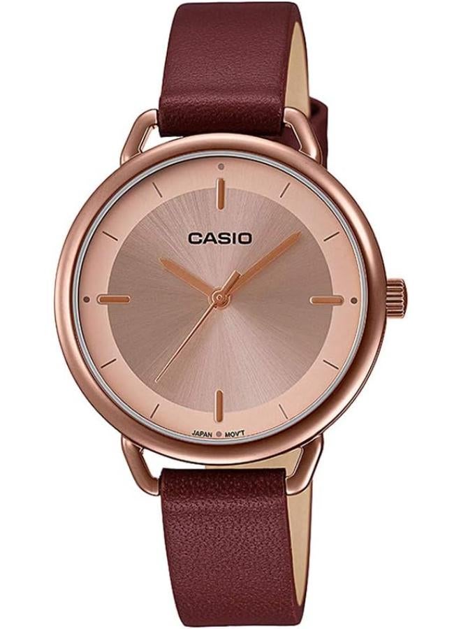 Casio Watch for Women LTP-E413RL-5ADF Analog Leather Band Brown - Image 1