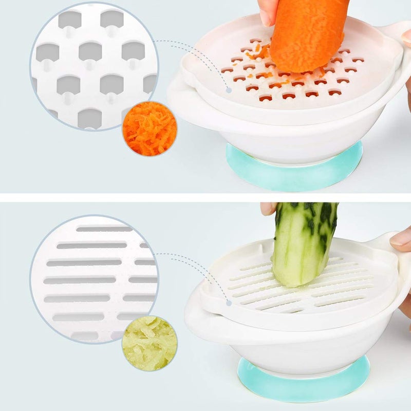Matyz Versatile Baby Food Maker Set - Toddler Mill with Mash Bowl, Hand Masher, Citrus Juicer, Grater - Making Homemade Baby Food - Fruits and Vegetables Masher - No BPA (Mint Green) - Image 5