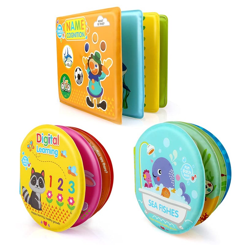 Growsland Baby Bath Toys Nontoxic Bath Books for Babies Bath Time Bathtub Toys for Toddlers 6 to 12 18 Months Soft Educational Bath Toys for 13 Year Old Girls BoysPack of 3 - Image 4